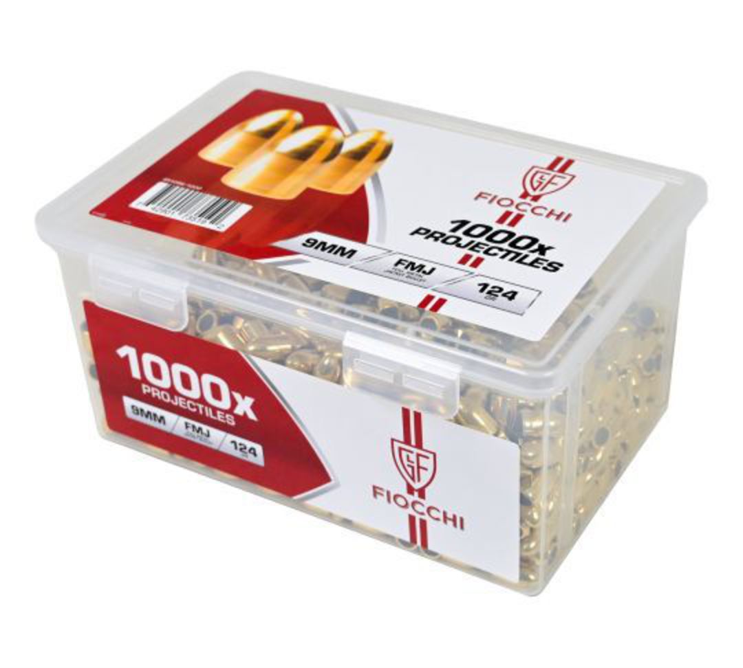 Fiocchi Projectiles 9mm 124gr FMJ 1000 pcs image 0